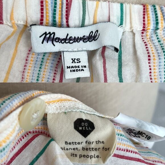 Madewell Raibnbow Striped Cami Blouse top button front, size XS, 100% Cotton - Picture 7 of 8